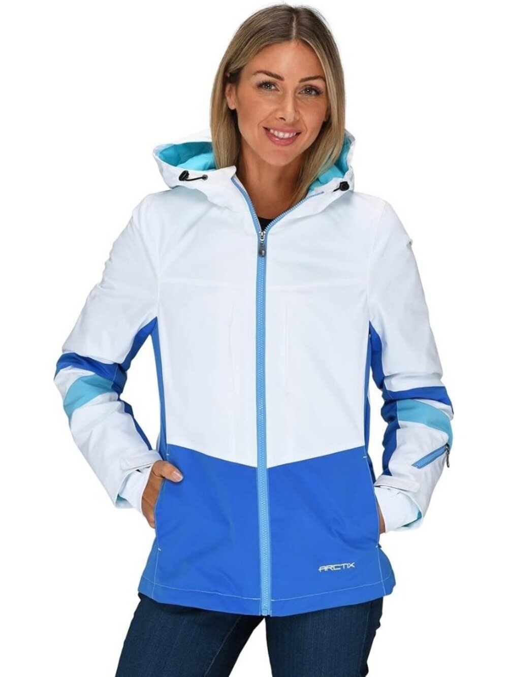 Arctix Winter Ski Snow Rain Jacket Chamonix White Blue Women's Size Small - NEW